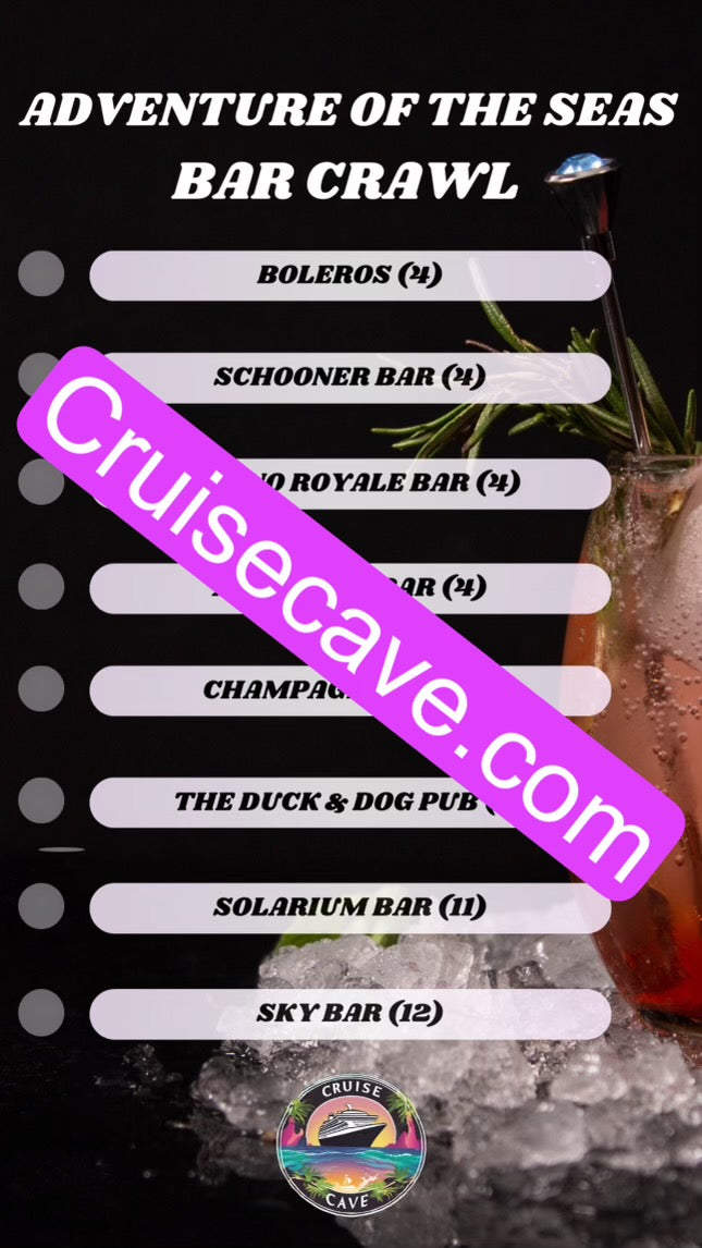 Adventure of the Seas Bar Crawl Checklist PDF