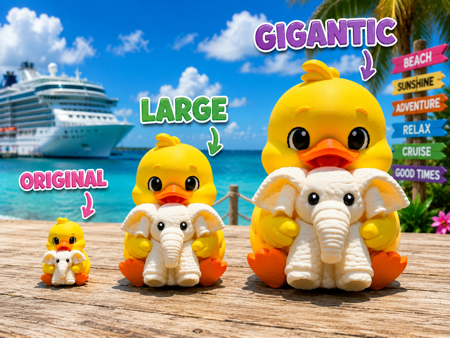 Large Ducky holding Towel Elepant