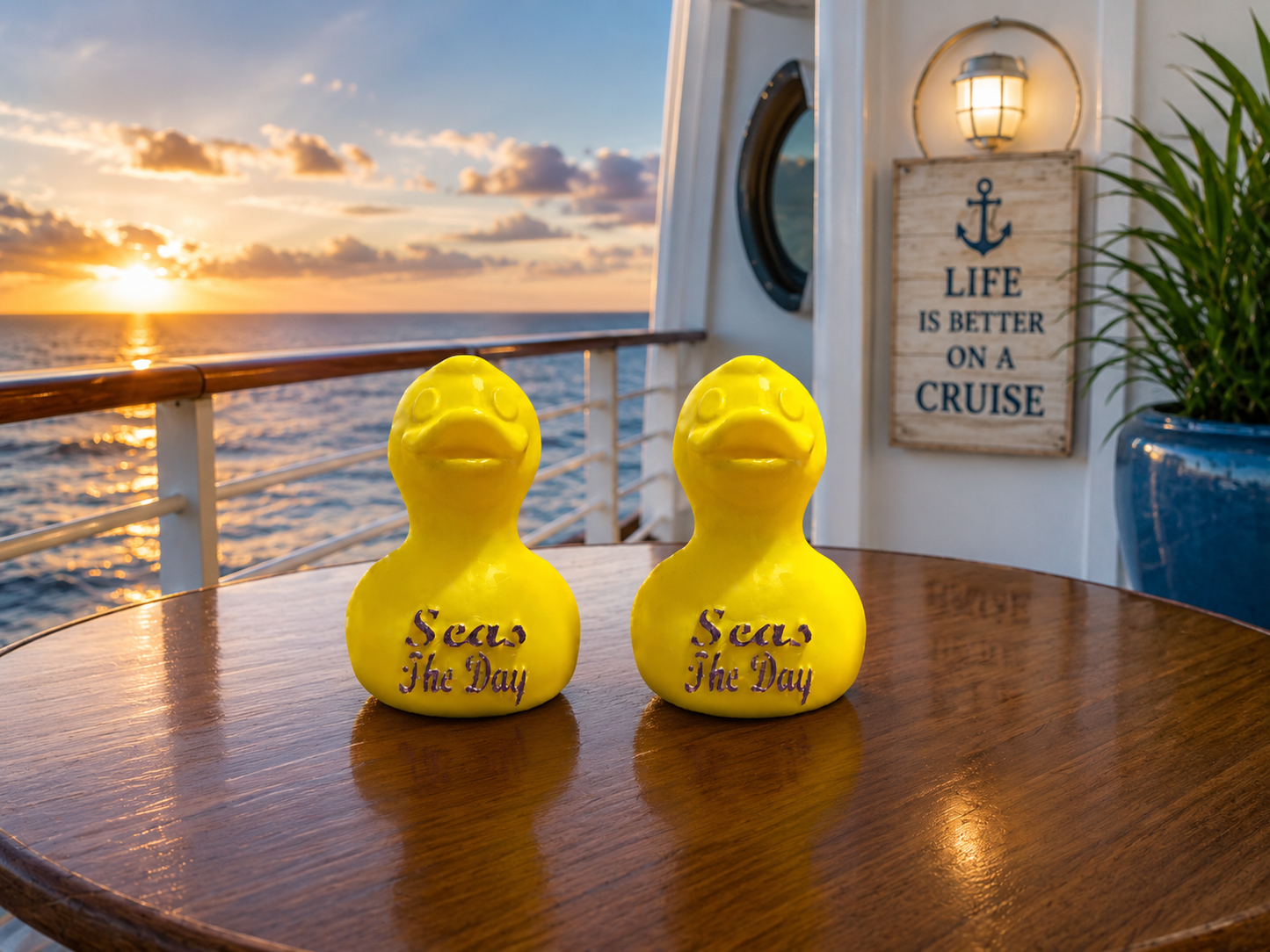 SEAS THE DAY DUCK MAGNETS- Set of 2