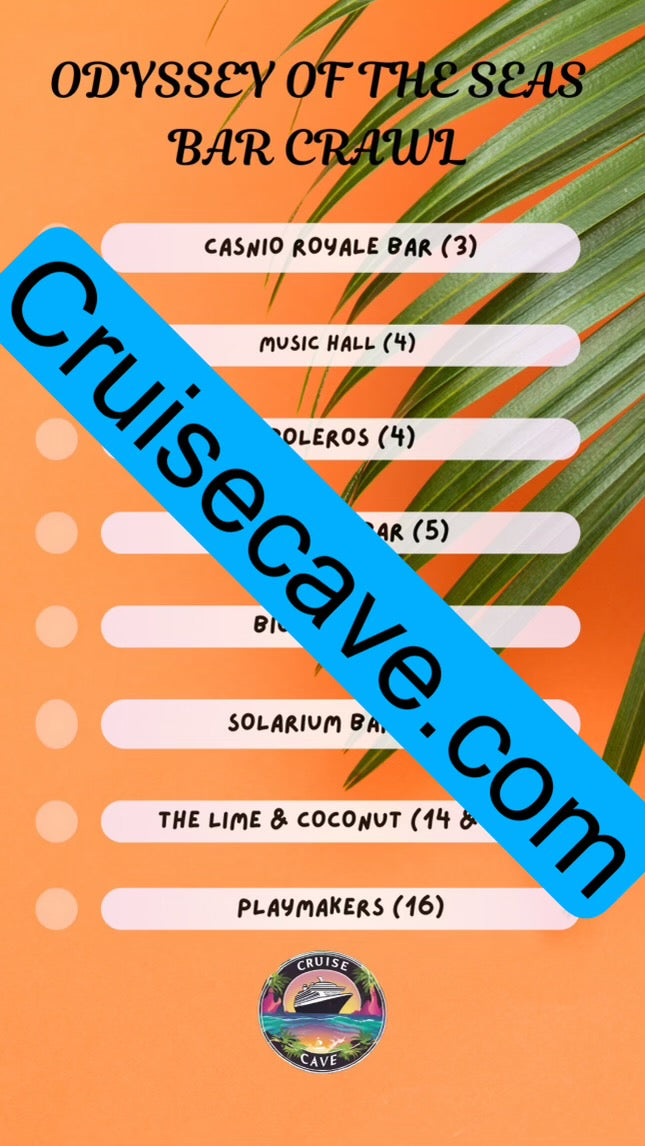Odyssey of the Seas Bar Crawl Checklist PDF