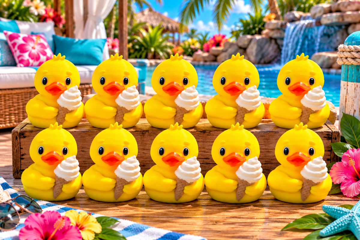 Ice Cream Cone Duck- Set of 10