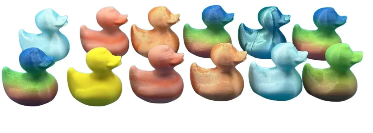 Dozen Small Multicolor Ducks
