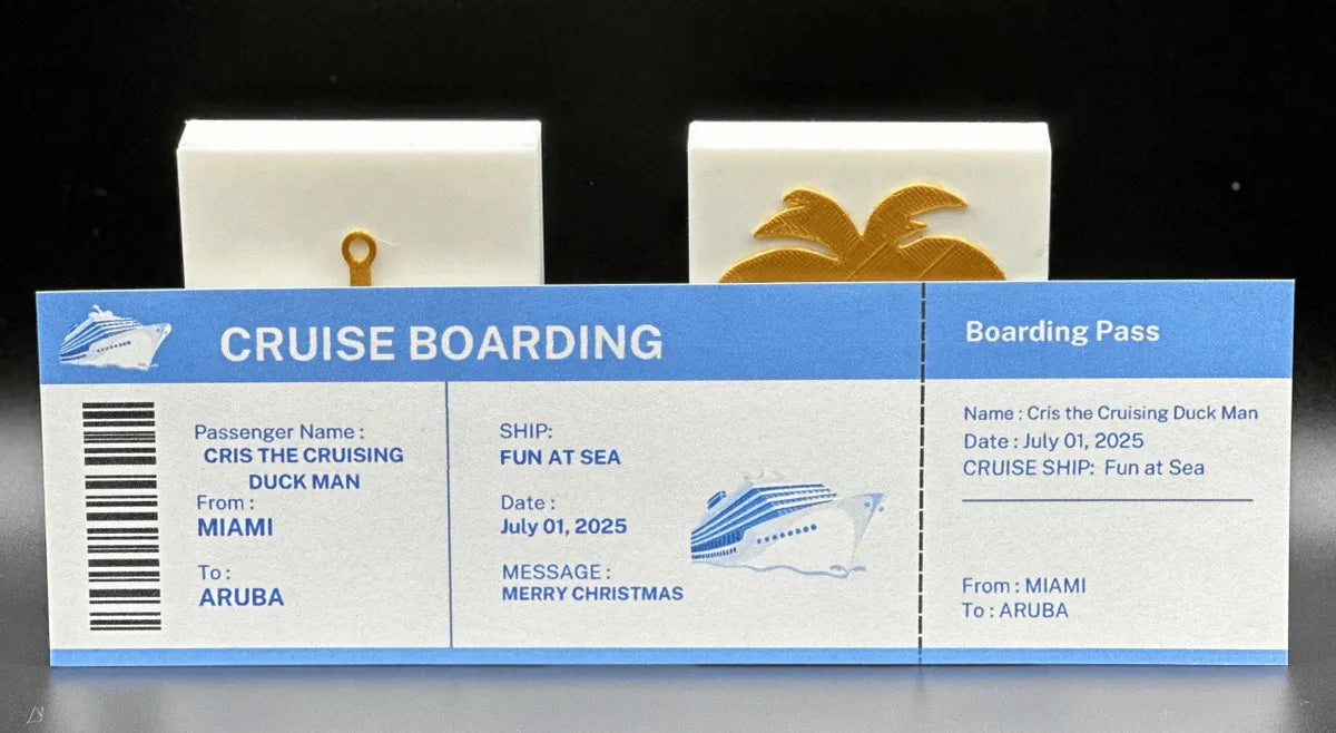 Gift Box with Personalized Cruise Boarding Pass- Set of 2
