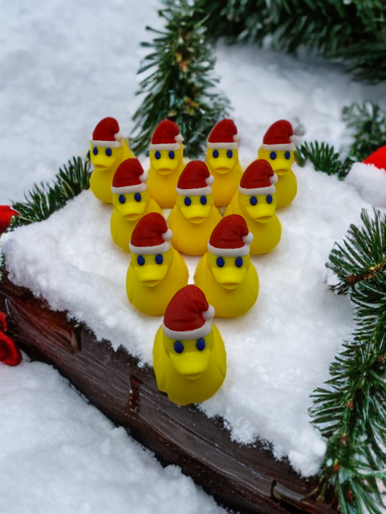 Set of 10 Santa Ducks
