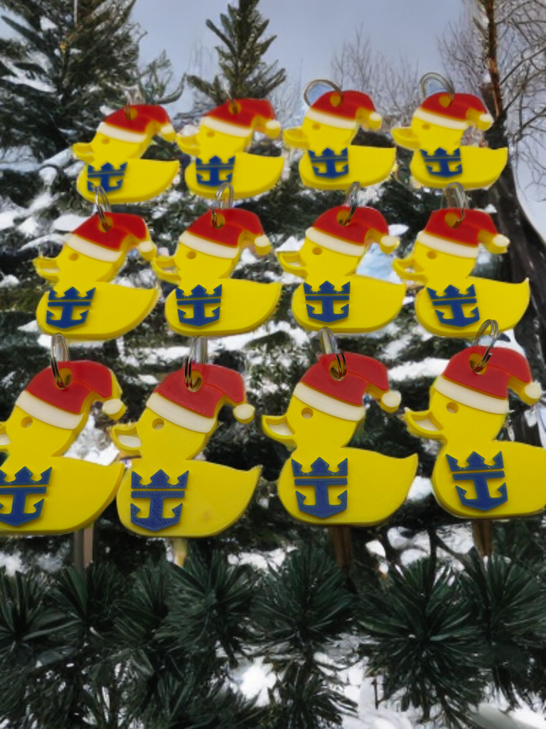 Dozen Royal Santa Duck Keychains