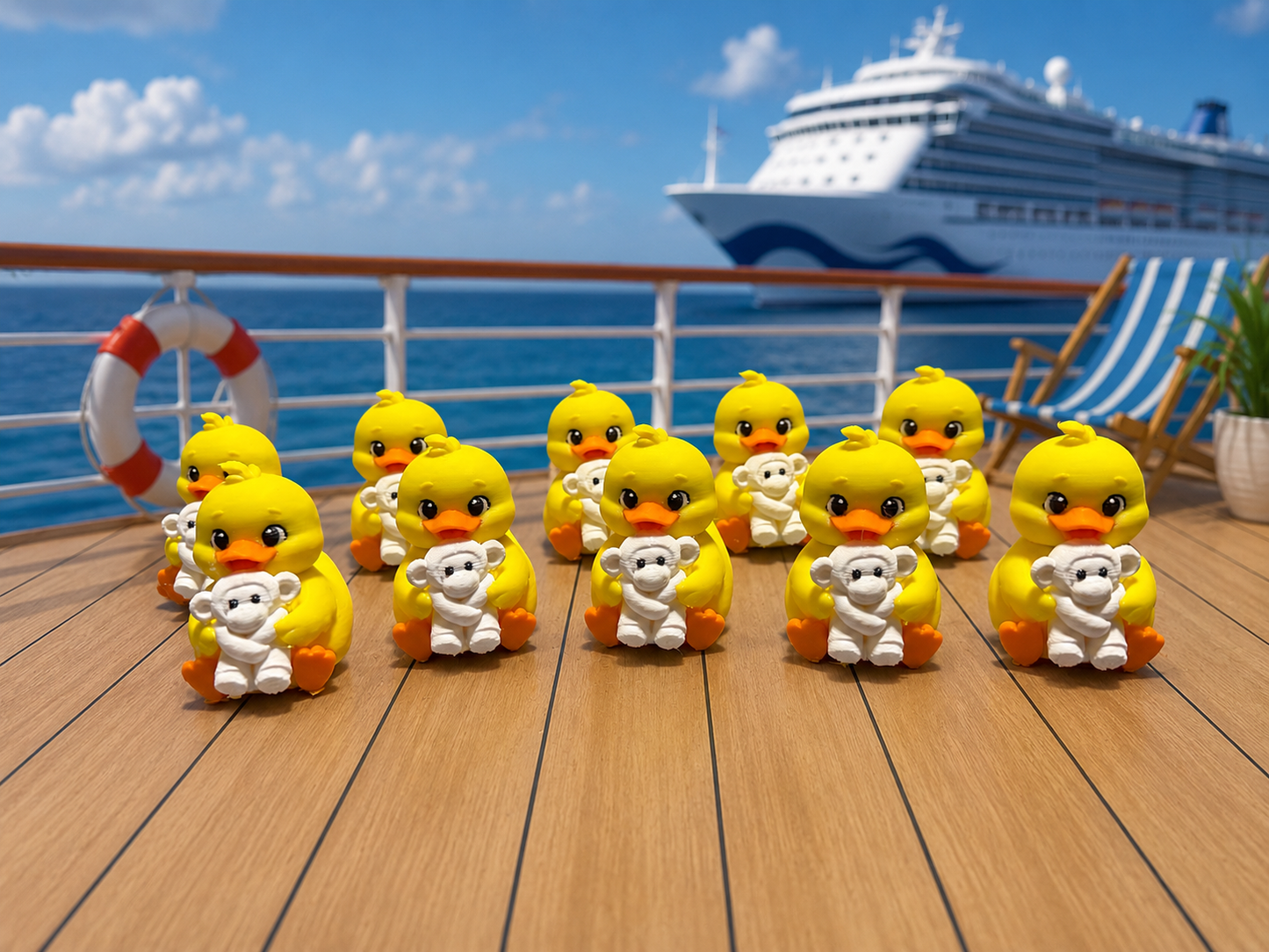 Ducky holding Towel Monkey- Set of 10