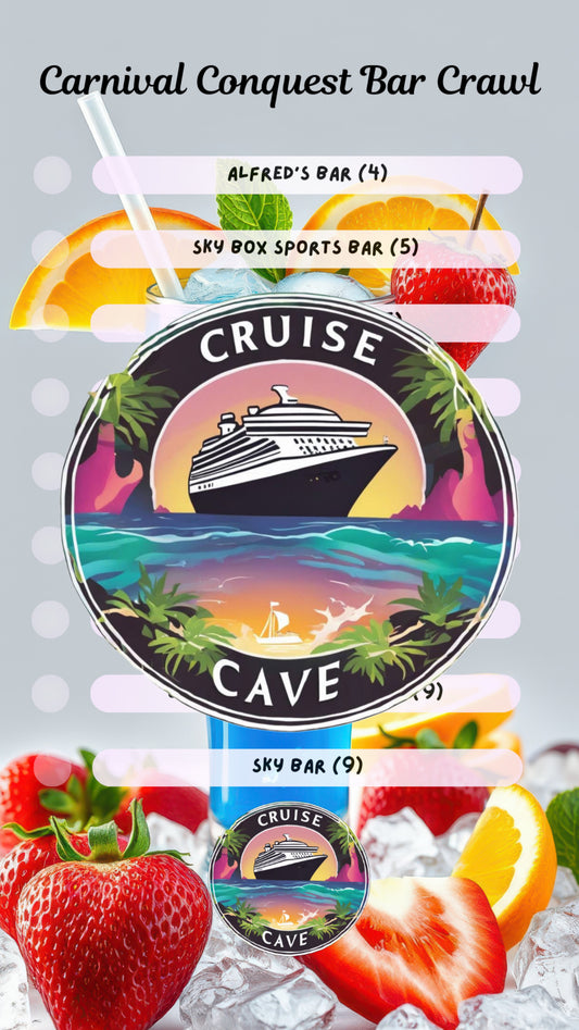 Carnival Conquest Bar Crawl Checklist PDF