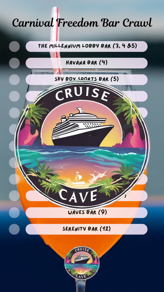 Carnival Freedom Bar Crawl Checklist PDF