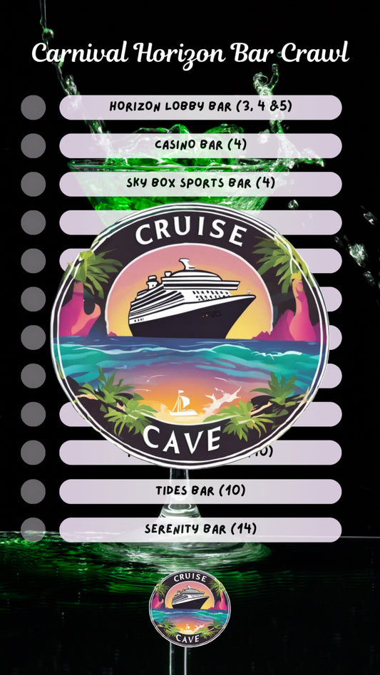 Carnival Horizon Bar Crawl Checklist PDF