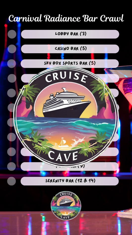 Carnival Radiance Bar Crawl Checklist PDF