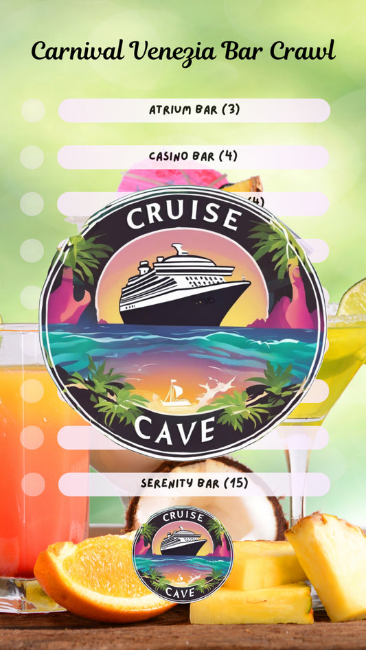 Carnival Venezia Bar Crawl Checklist PDF