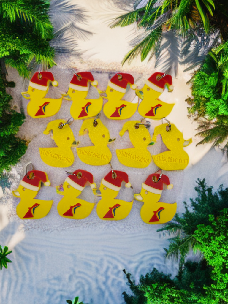Dozen Carnival Santa Duck Keychains