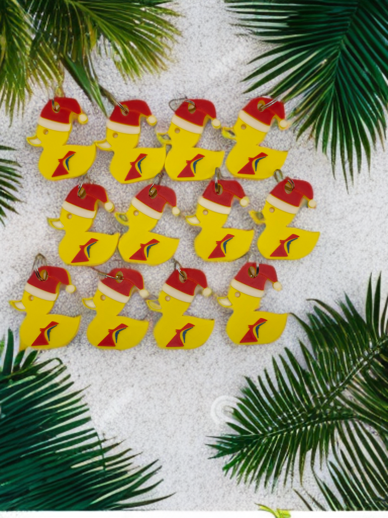 Dozen Carnival Santa Duck Keychains