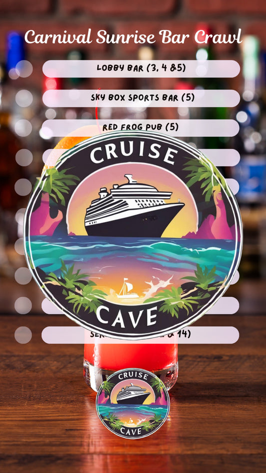 Carnival Sunrise Bar Crawl Checklist PDF