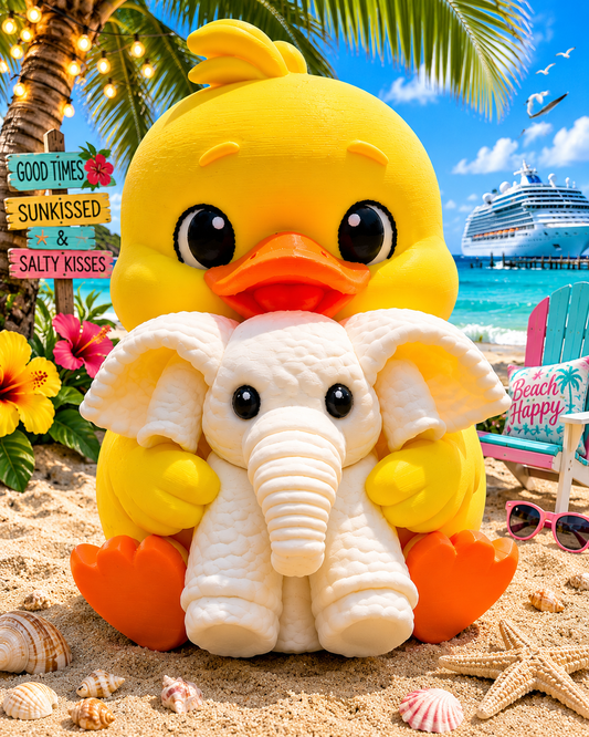 Gigantic Ducky holding Towel Elephant
