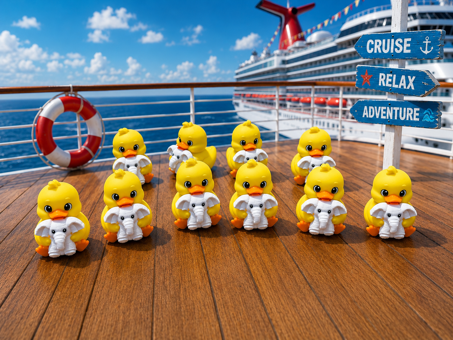 Ducky holding Towel Elephant- Set of 10