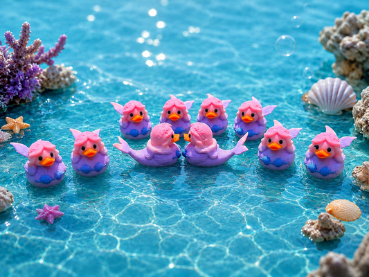 Set of 10 Mermaid Ducks