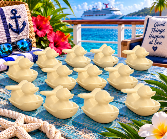WHITE GLOW IN THE DARK SHIP DUCKS- Set of 10