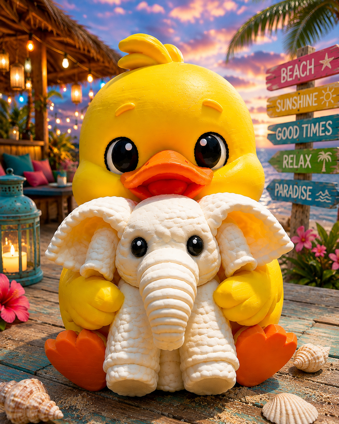Gigantic Ducky holding Towel Elephant