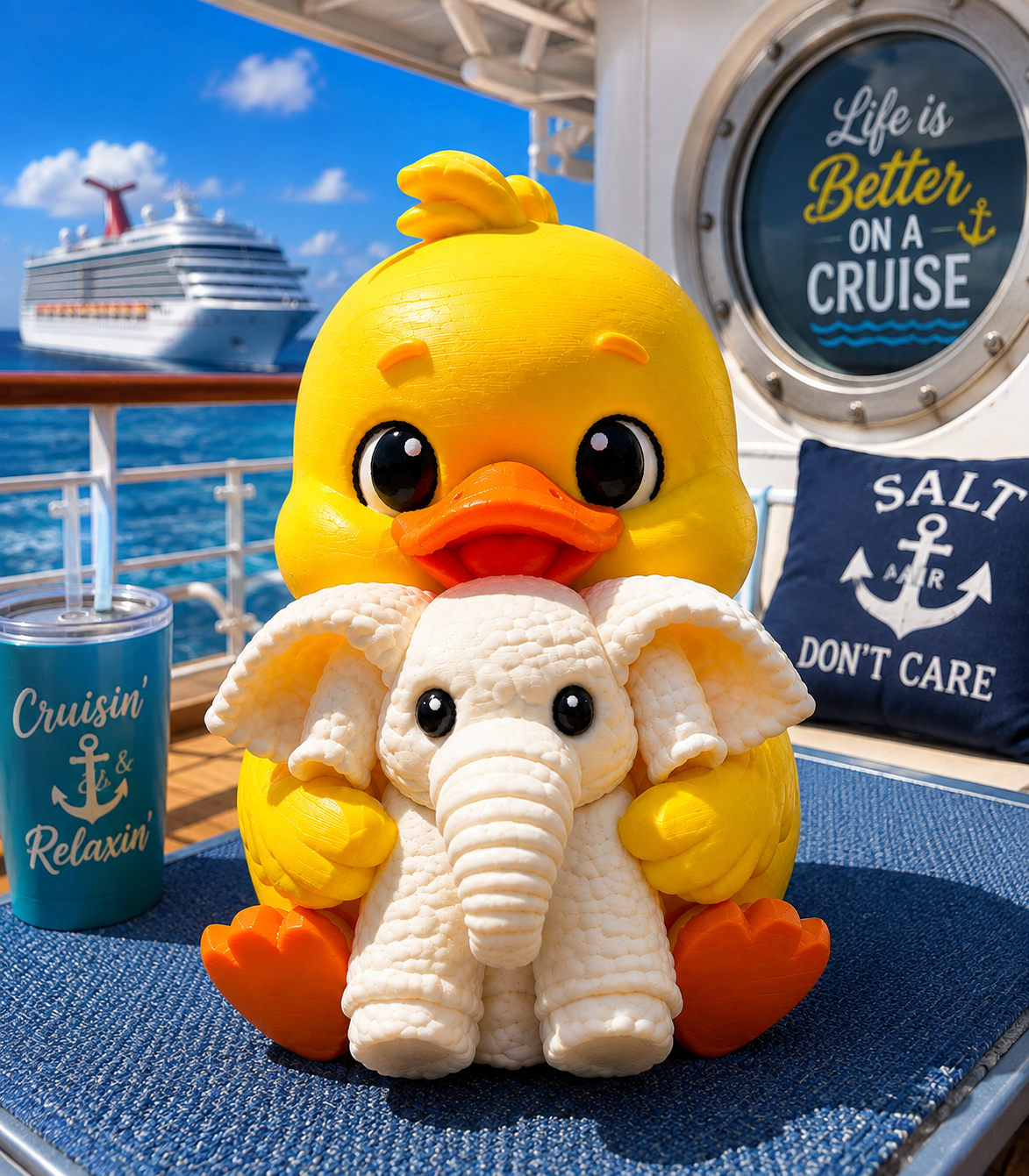 Gigantic Ducky holding Towel Elephant