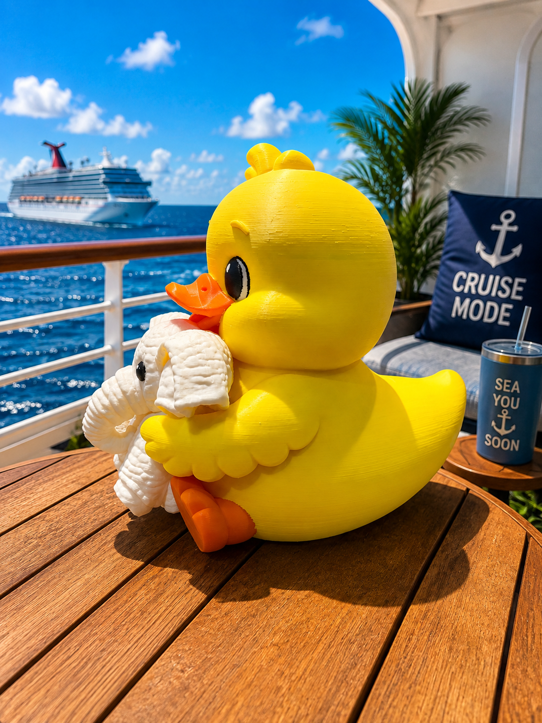 Gigantic Ducky holding Towel Elephant