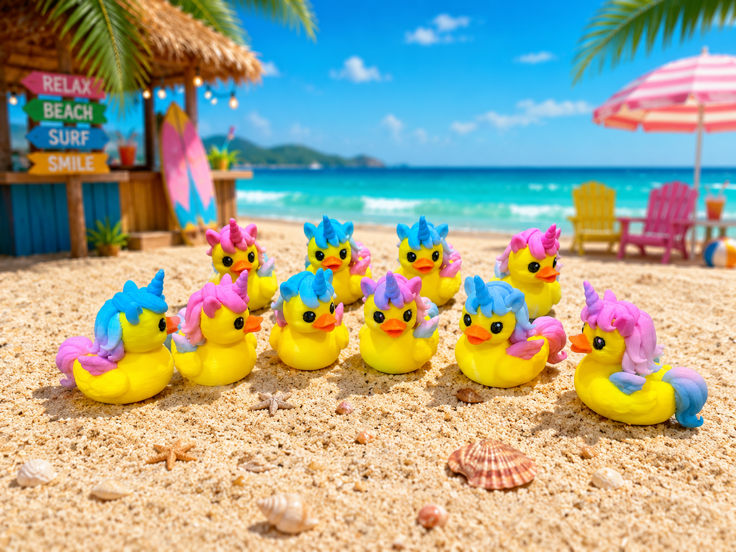 Set of 10 Unicorn Ducks