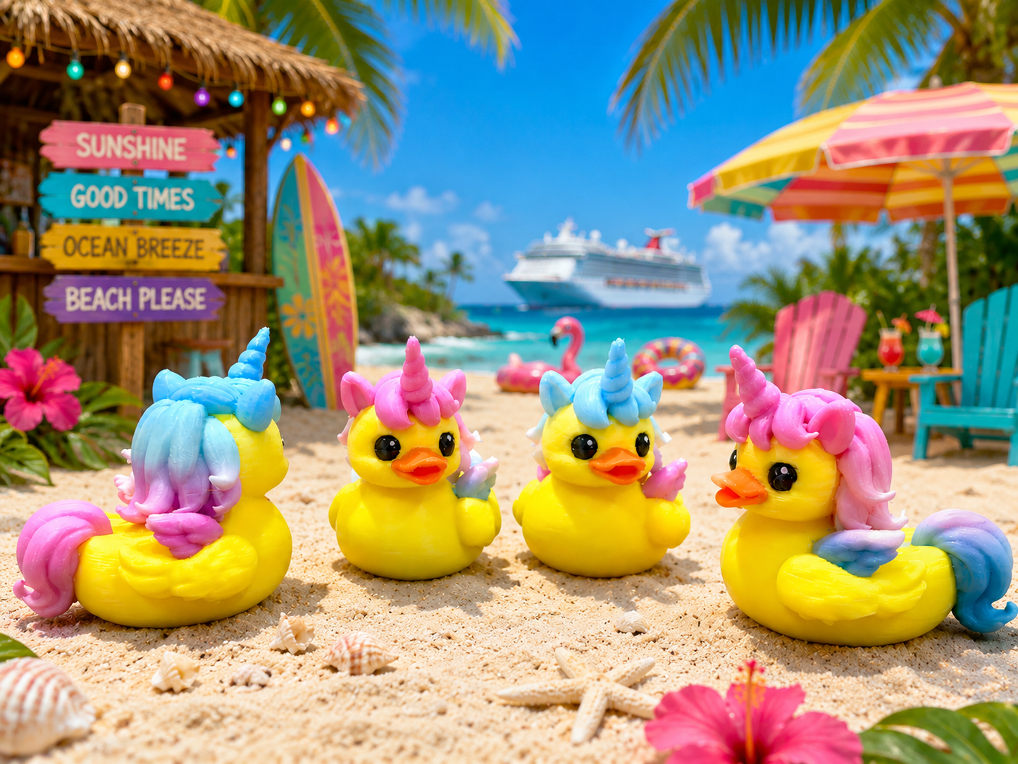 Set of 10 Unicorn Ducks
