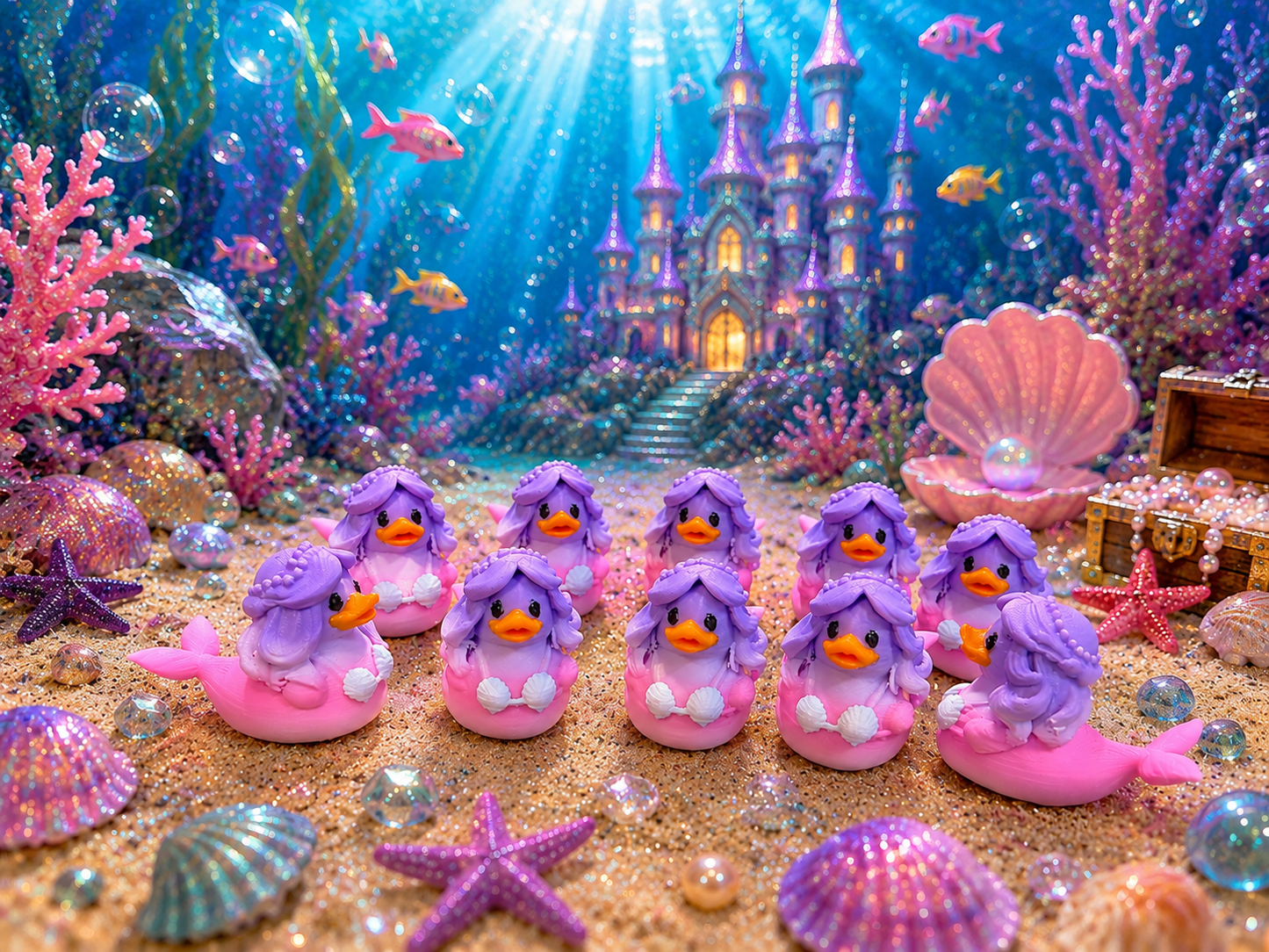 Set of 10 Mermaid Ducks