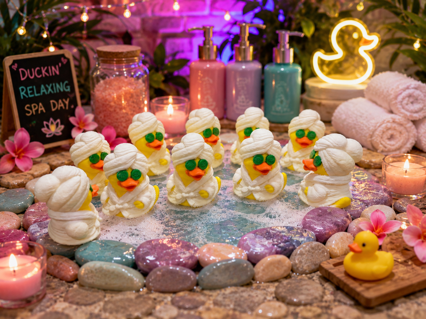 Set of 10 Spa Ducks