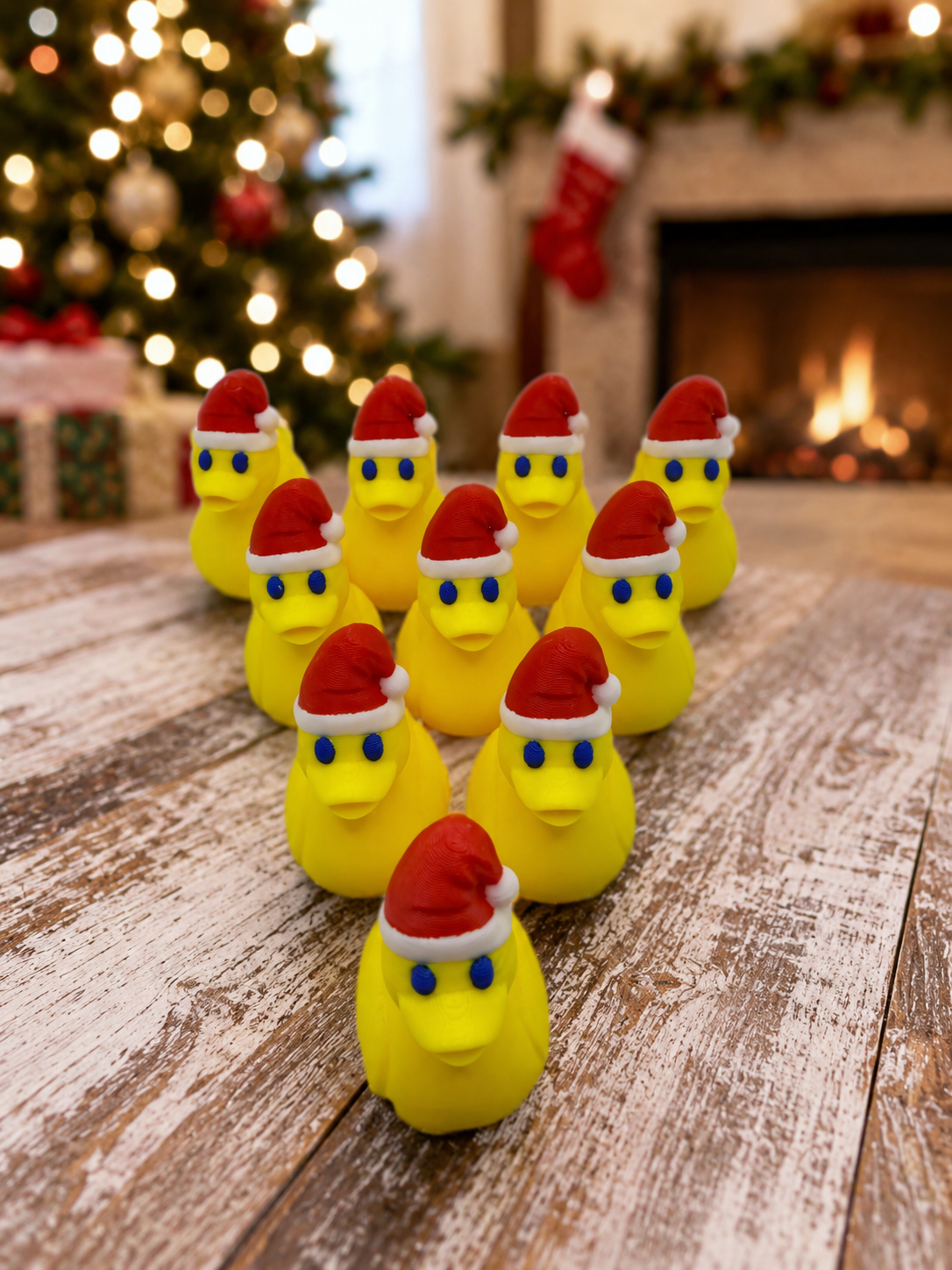 Set of 10 Santa Ducks