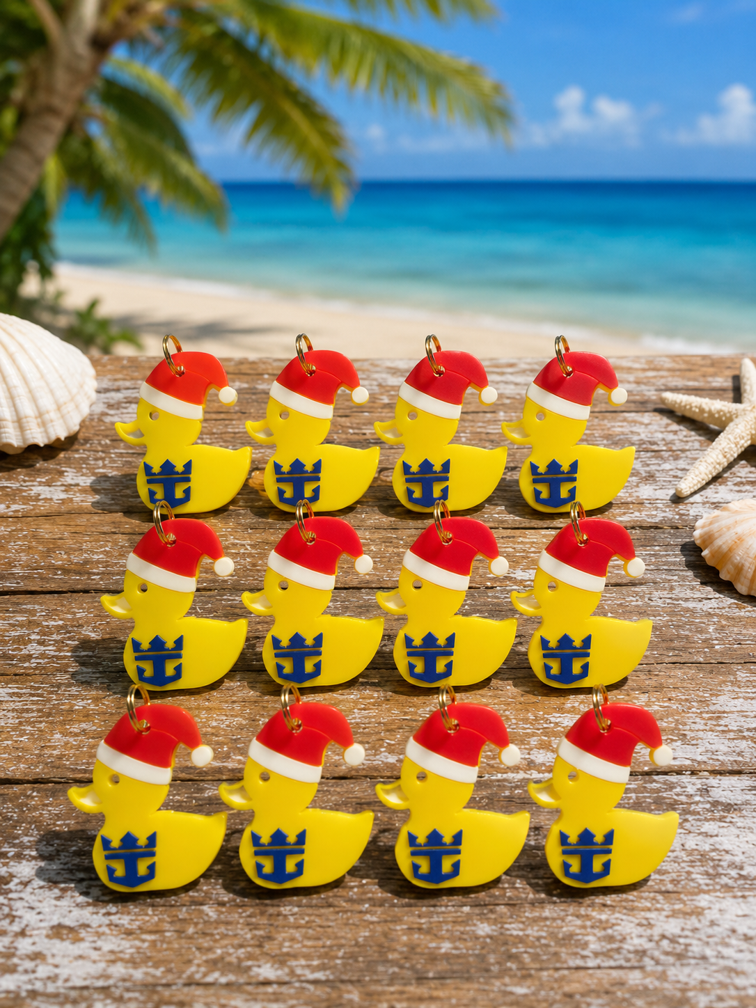 Dozen Royal Santa Duck Keychains