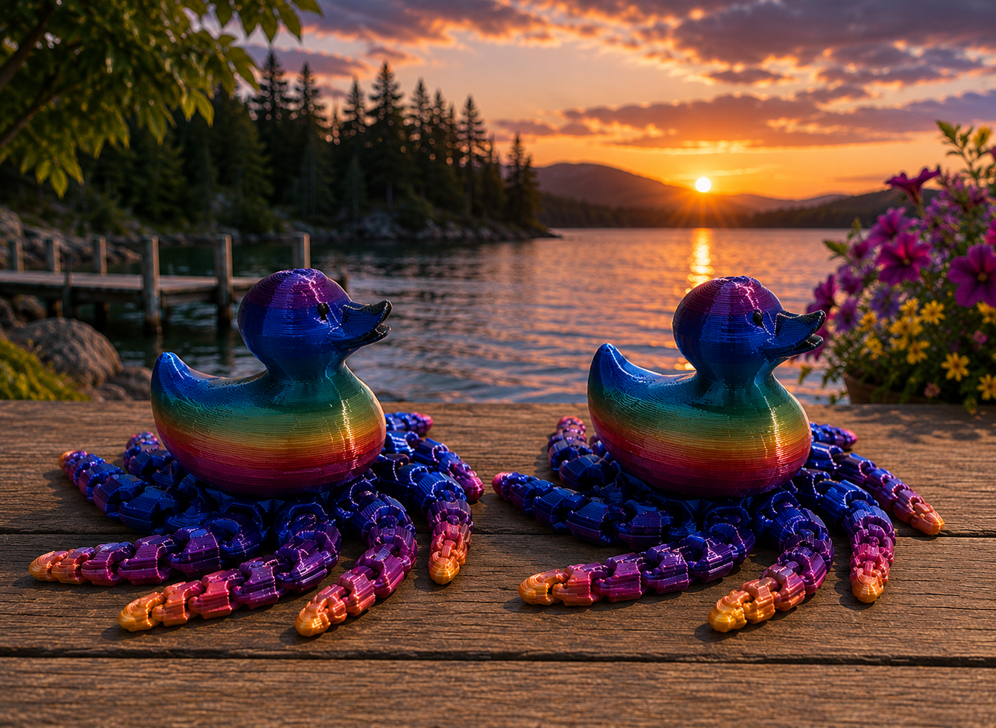 Set of 2 Medium MultiColor OctoDucks