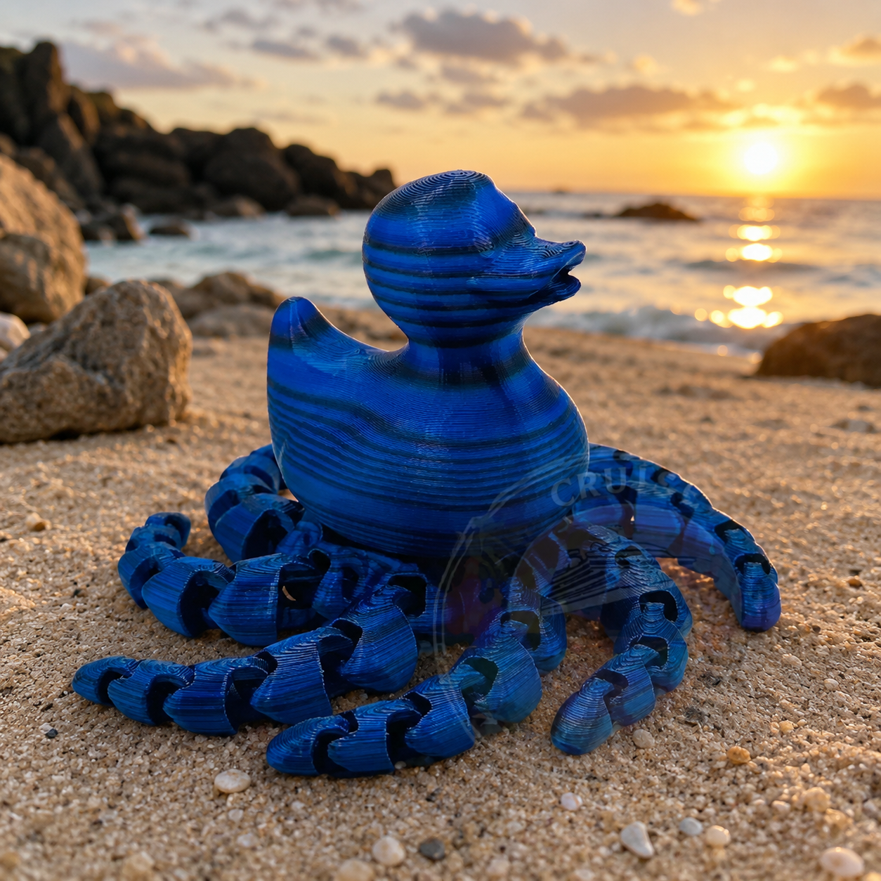 Large Dark MultiBlue OctoDuck