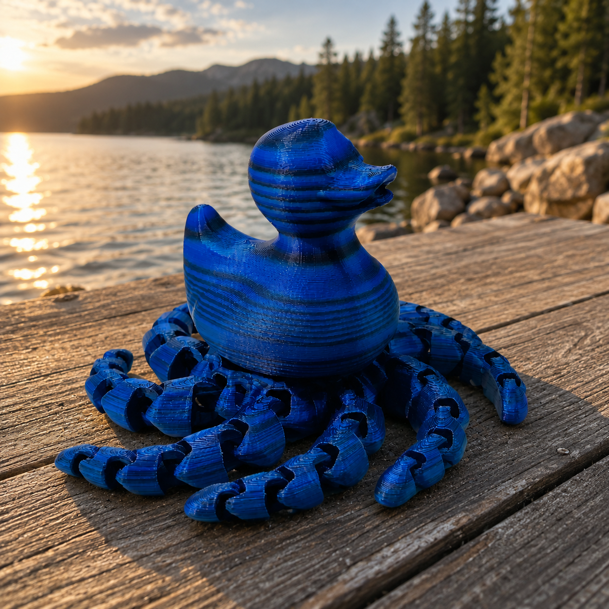 Large Dark MultiBlue OctoDuck