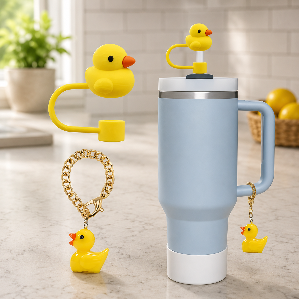 Duck Straw Topper and Charm