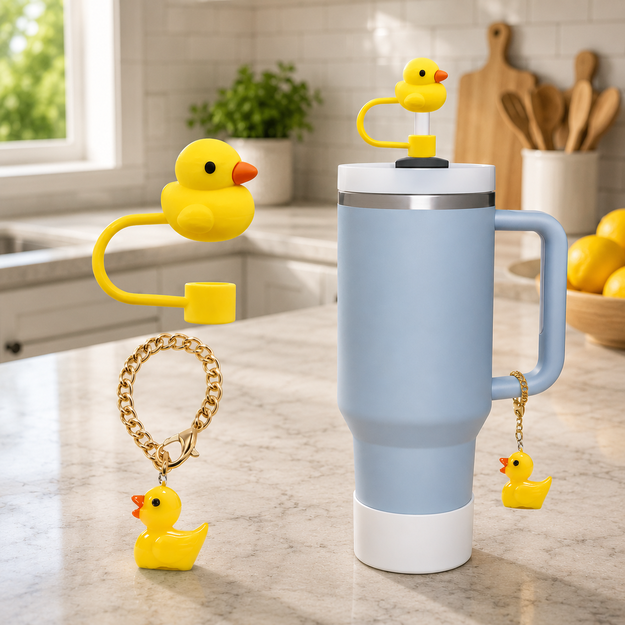 Duck Straw Topper and Charm