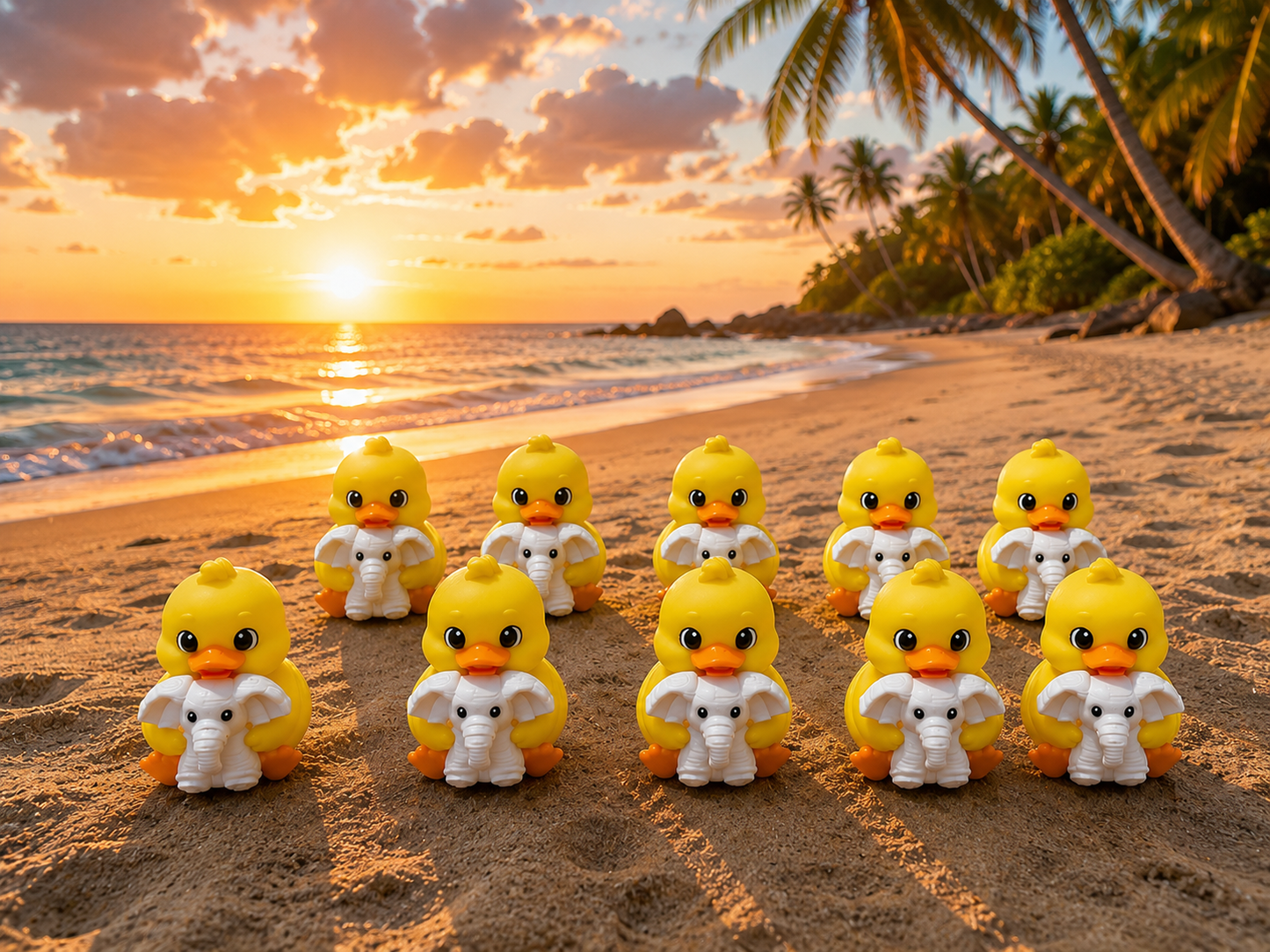 Ducky holding Towel Elephant- Set of 10