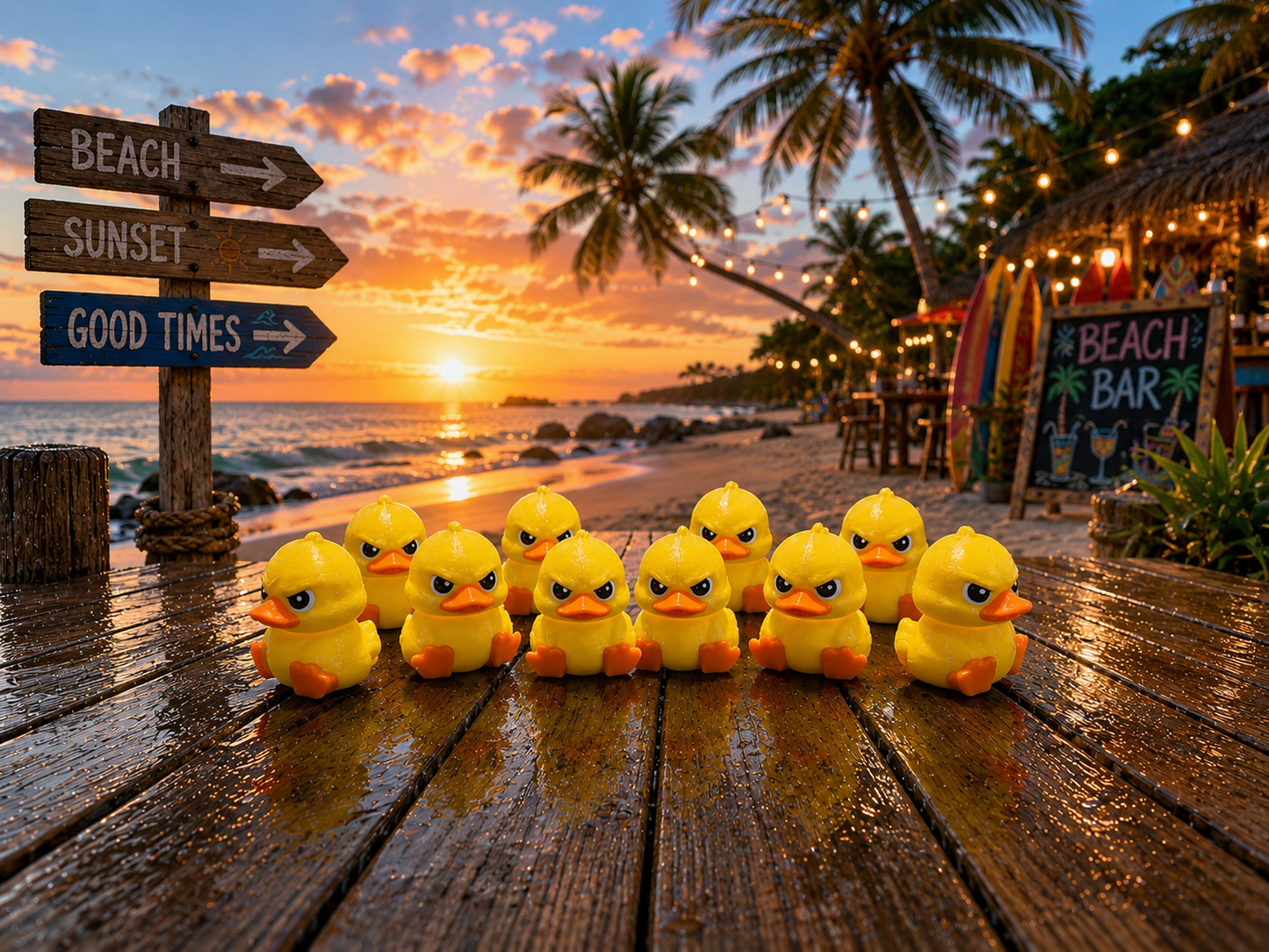 Set of 10 Angry Ducks