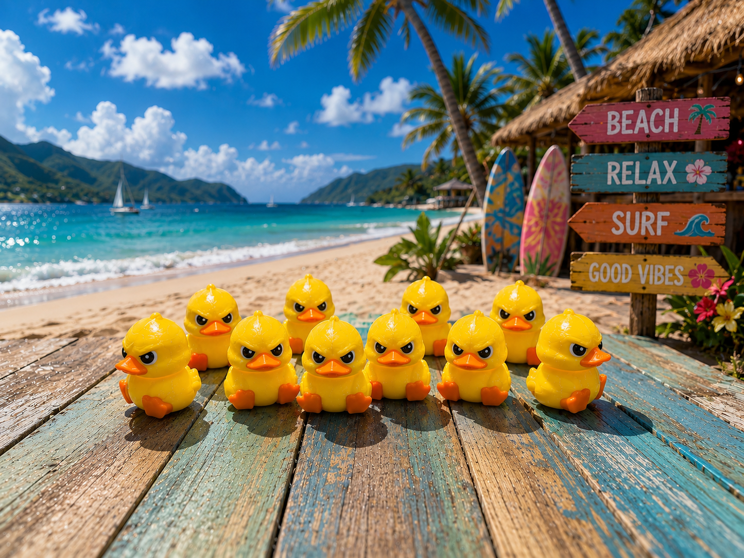 Set of 10 Angry Ducks