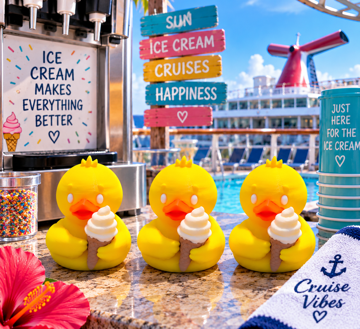 Icrecream Cone Duck- Set of 10
