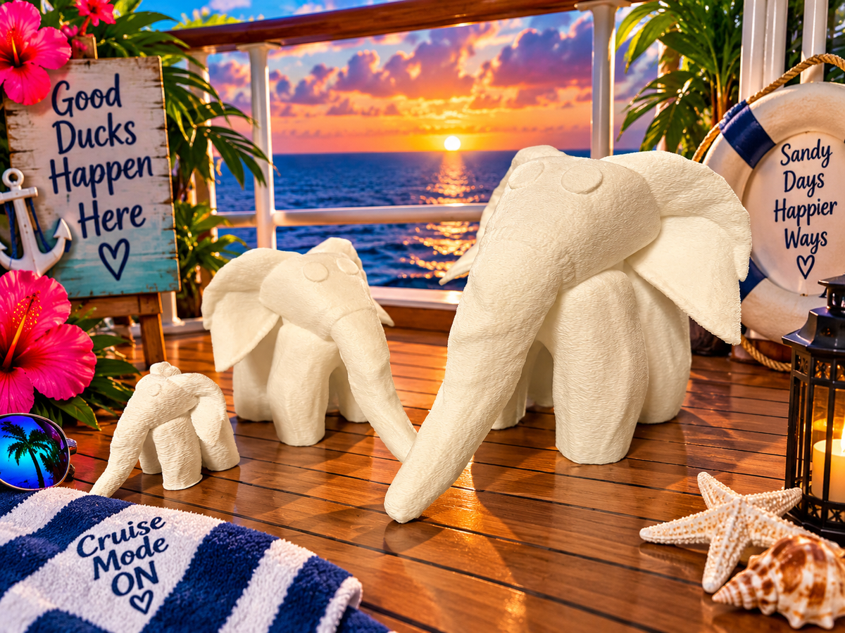 Towel Elephant Family