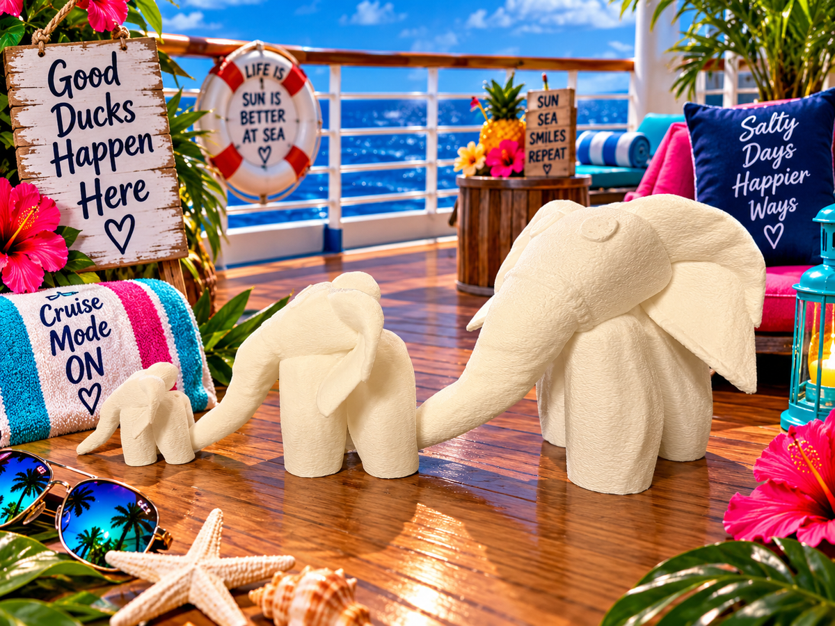 Towel Elephant Family
