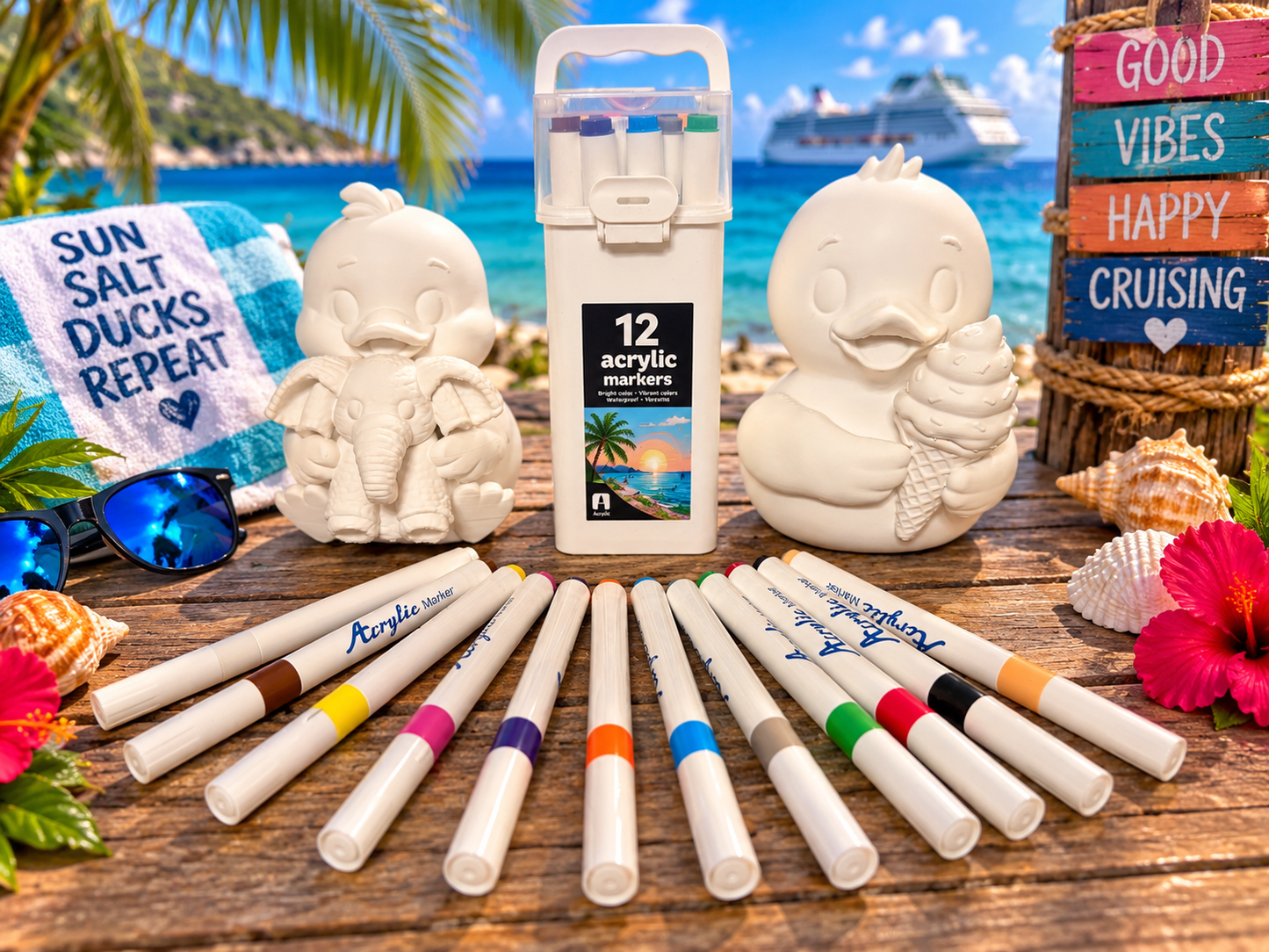 Paint Your Own Cruising Duck Kit – 3D Printed Duck & Acrylic Markers