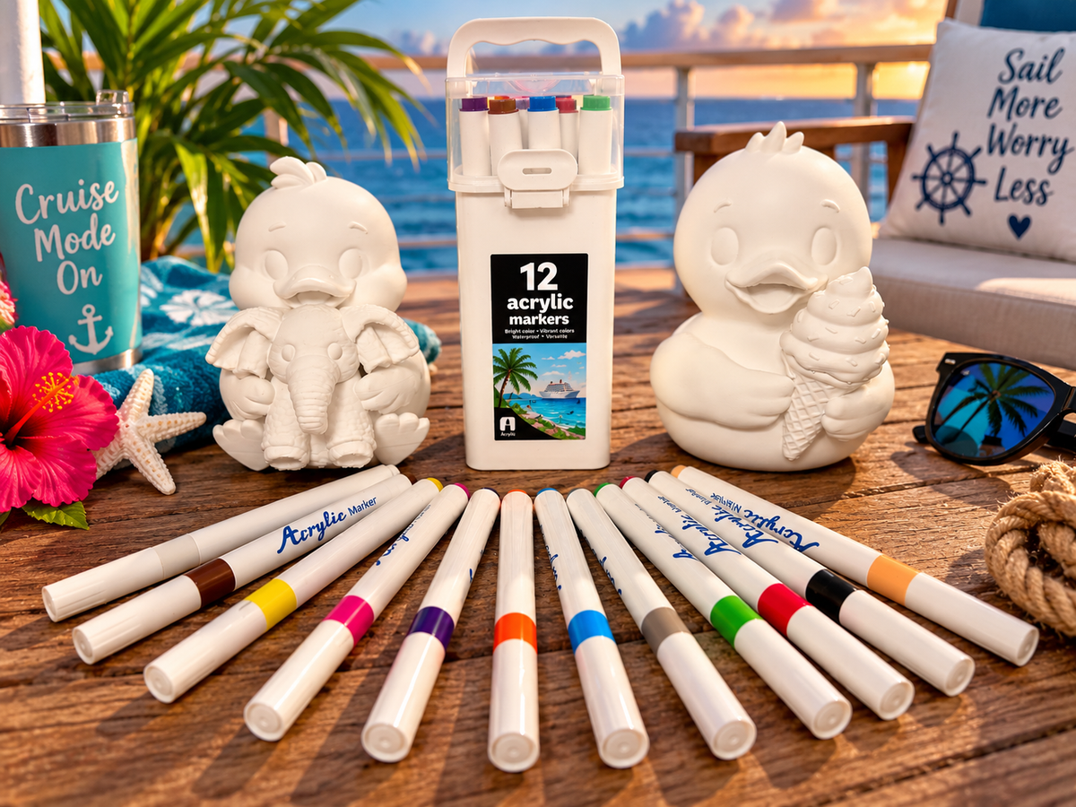 Paint Your Own Cruising Duck Kit – 3D Printed Duck & Acrylic Markers