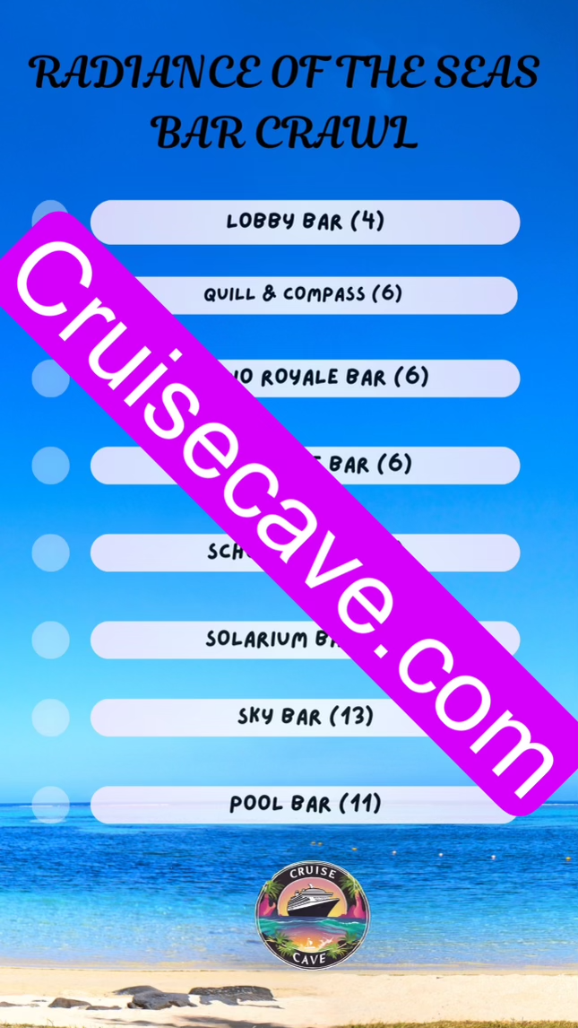 Radiance of the Seas Bar Crawl Checklist PDF