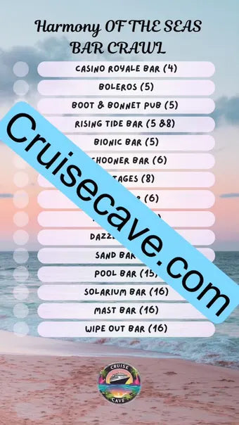 Harmony of the Seas Bar Crawl Checklist PDF